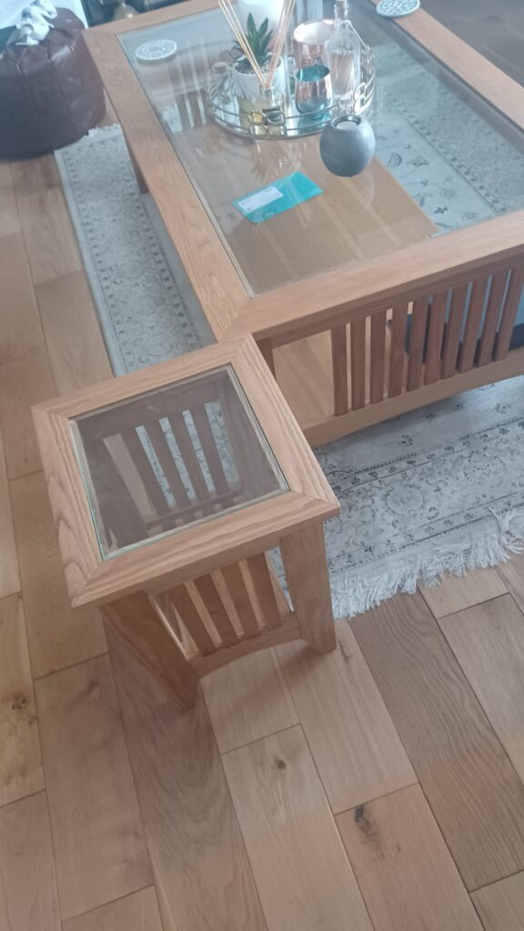 Glass topped tables